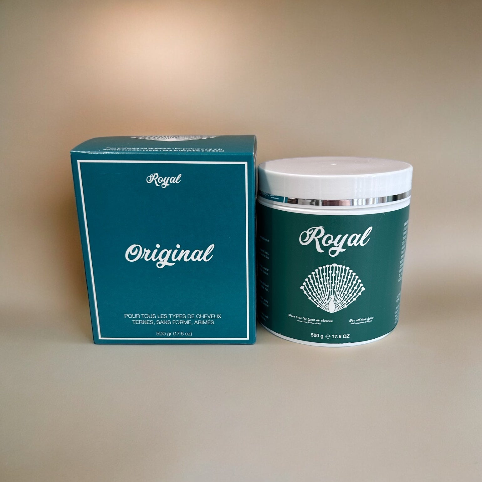 A 500g container of Royal Original Hair Botox treatment, designed to deeply nourish, repair, and smooth hair for a silky, healthy look