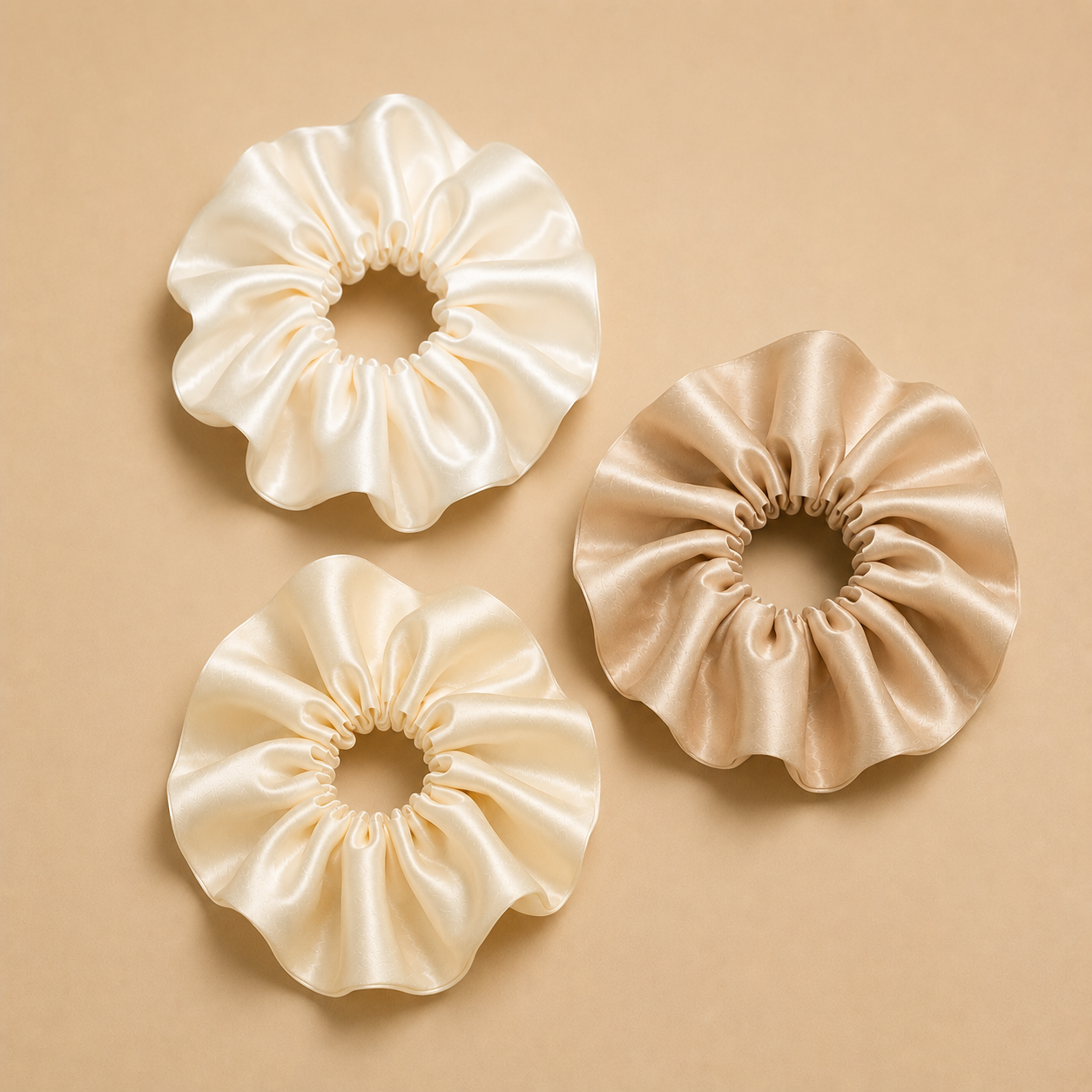Royal satin scrunchies set