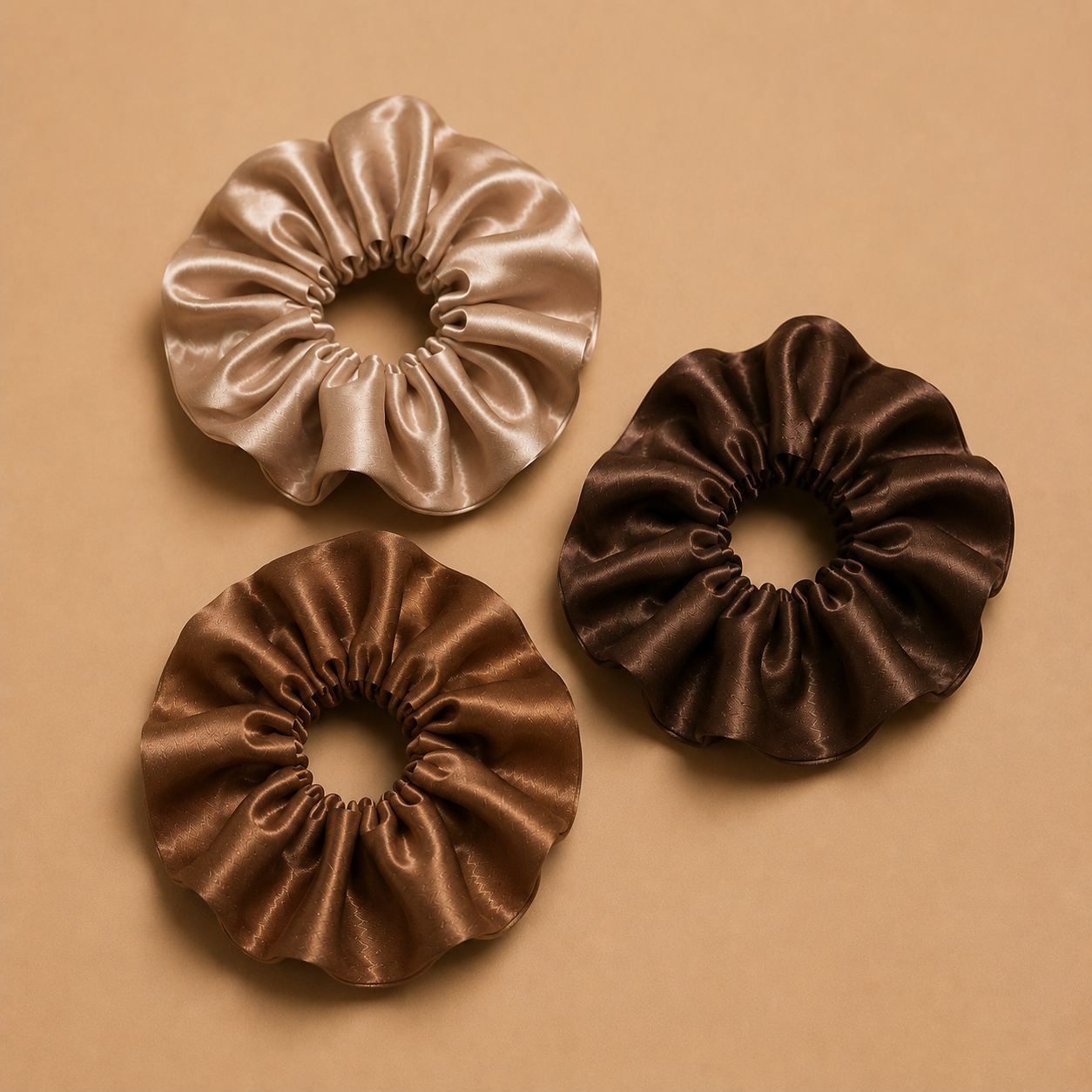 Royal satin scrunchies set