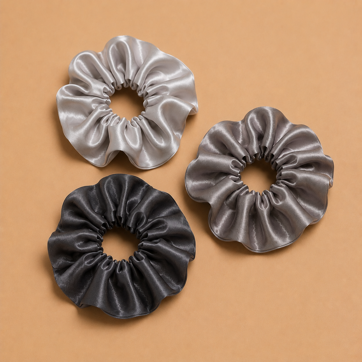 Royal satin scrunchies set