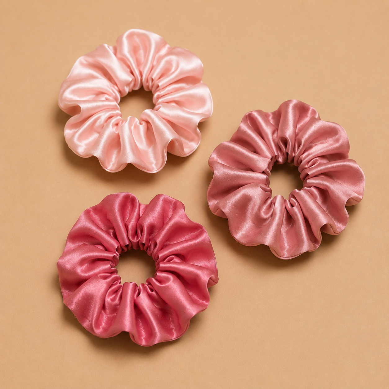 Royal satin scrunchies set