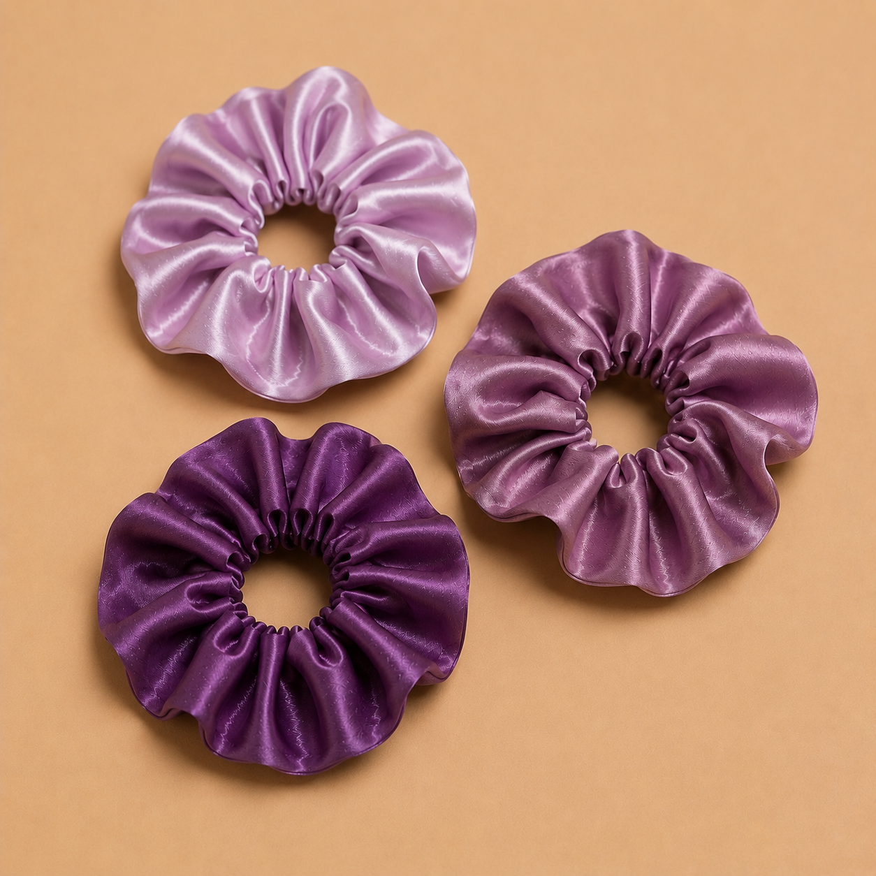 Royal satin scrunchies set